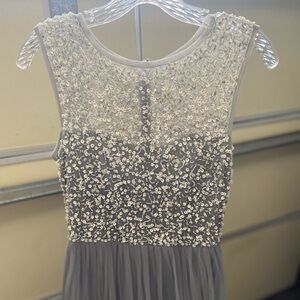 Elegant Gray and Cream Kids Dress
